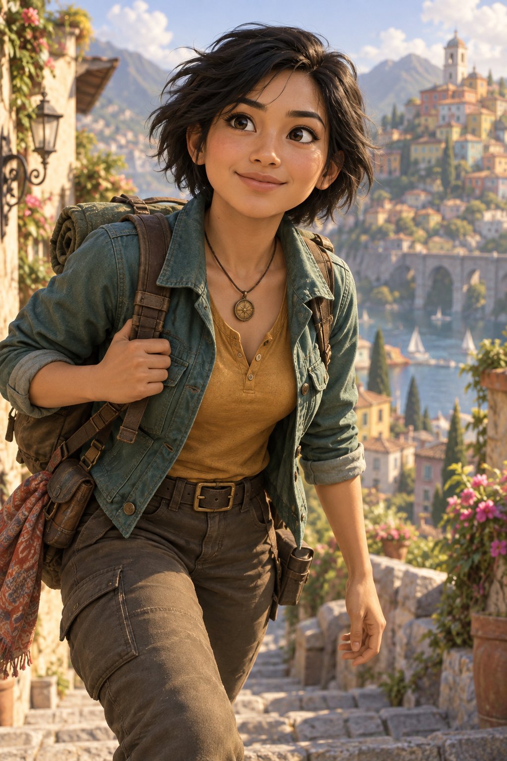 Original expressive animated adventure character portrait